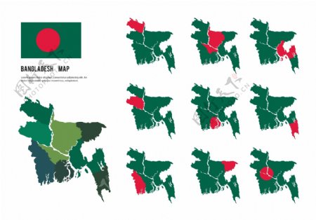 免费孟加拉国地图矢量