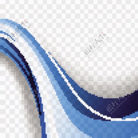 抽象蓝色波纹曲线矢量背景素材