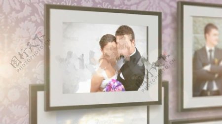 欧式相框浪漫婚礼照片墙展示