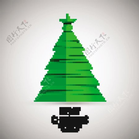 简单背景圣诞树