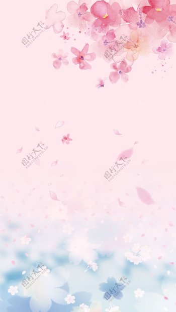 粉色浪漫花瓣母亲节情人节活动折扣海报背景