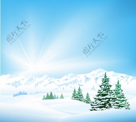 山雪風景图片