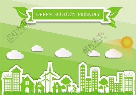 绿色生态城市的信息图表设计矢量素材