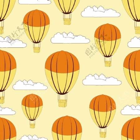 热气球飞行在天空