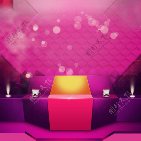 天猫年货节紫色炫酷舞台灯光背景