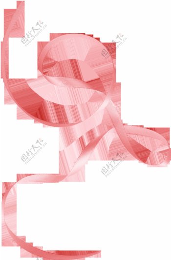 飘浮粉色丝带png元素素材
