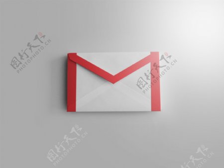 红白色邮件邮箱icon图标设计