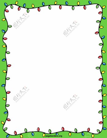圣诞绿色方形边框免抠png透明素材