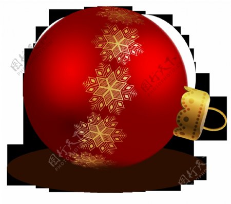 漂亮的红色圣诞球免抠png透明素材