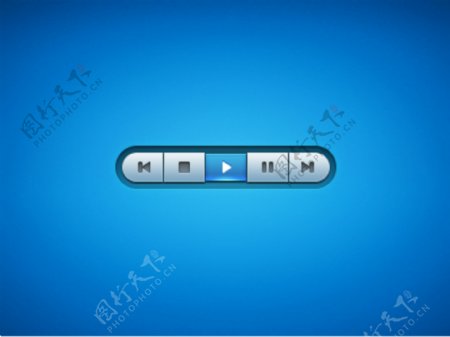 蓝色网页视频音乐播放器按钮素材