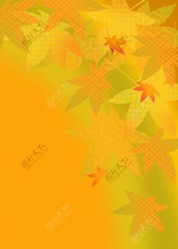 黄色枫叶图案元素