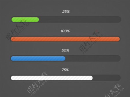 多彩色进度条设计素材