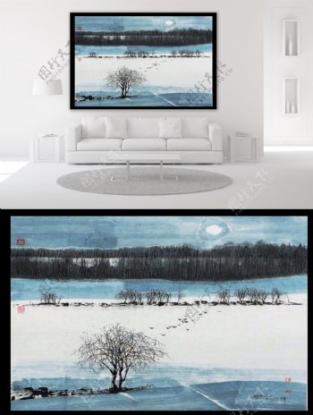 雪域风光旅游风景摄影高清装饰画