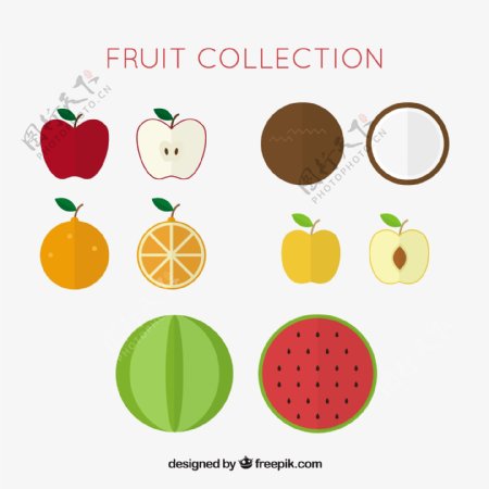 平面设计中的美味水果品种