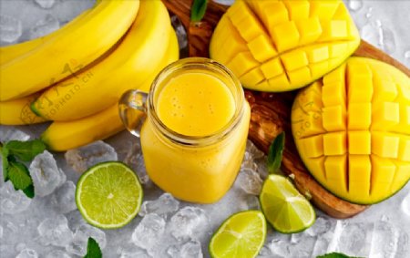 酸橙香蕉芒果冰汁
