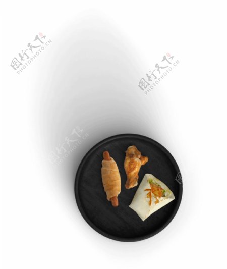一盘美味寿司卷饼俯视图食物