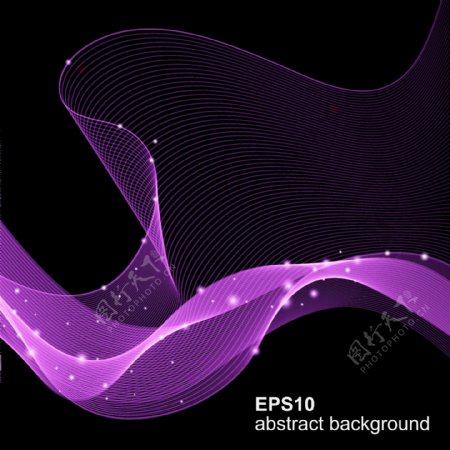 紫色线条纹理抽象波浪背景