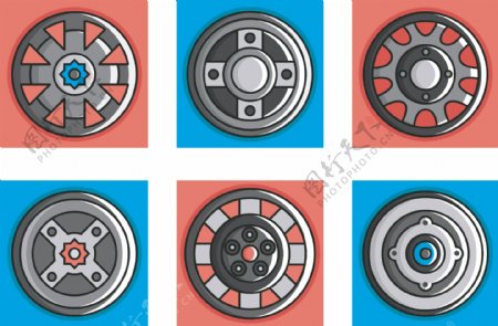 轮子汽车轮毂矢量素材