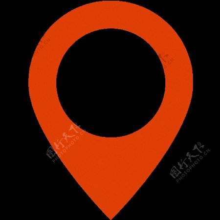 漂亮橙色地图标记免抠png透明图层素材