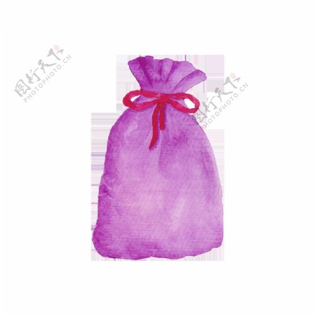 紫色袋子圣诞节透明装饰素材