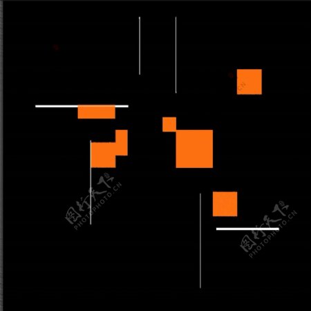 橙色抽象几何方块动态效果视频素材下载