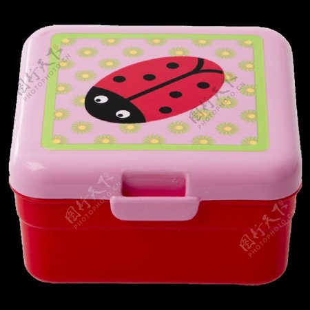 红色可爱塑料饭盒免抠png透明图层素材