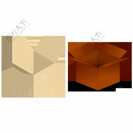 两种颜色纸盒免抠png透明图层素材
