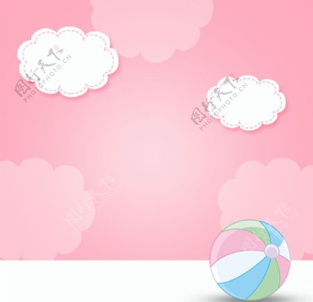 粉色母婴皮球素材背景