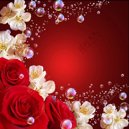 浪漫玫瑰装饰画效果图