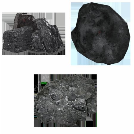 三块煤炭免抠png透明图层素材