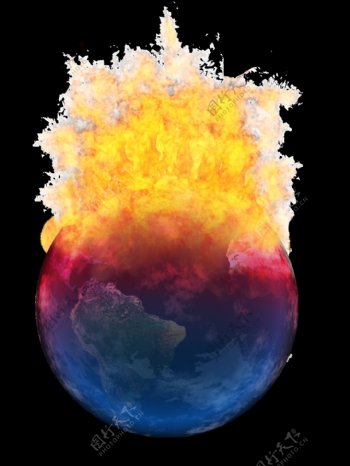 起火的地球免抠png透明图层素材