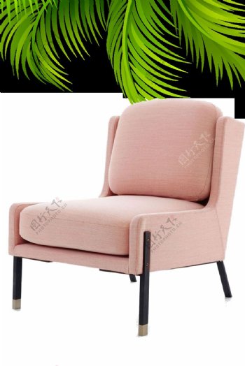 绿色叶子沙发椅素材图片
