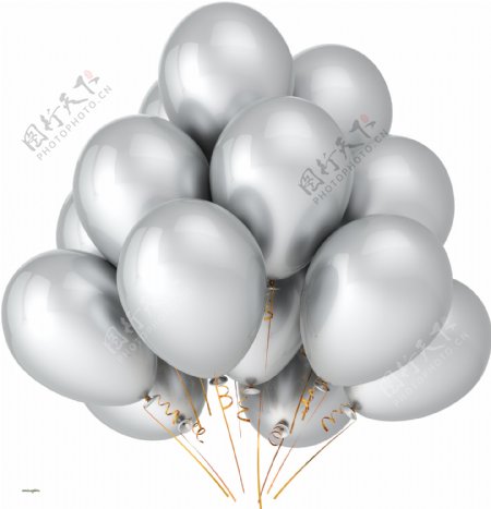 3d灰色气球免抠png透明图层素材