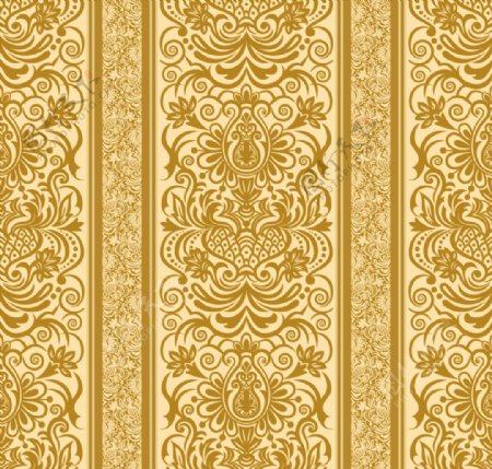 金黄色大气花纹壁纸背景矢量素材