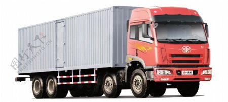 红色载重卡车免抠png透明图层素材