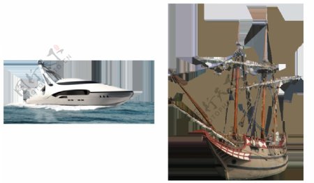 帆船和游艇免抠png透明图层素材