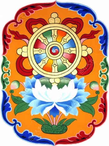 藏族八宝图法轮