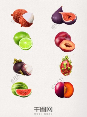 一组多样的水果展示图