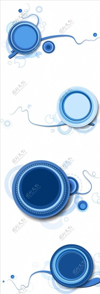 小清新蓝色圆圈圆环背景素材