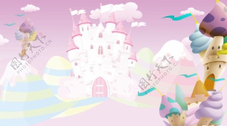 糖果城堡插画