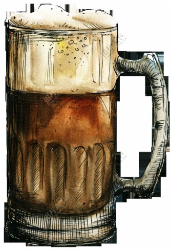 啤酒杯子卡通透明素材