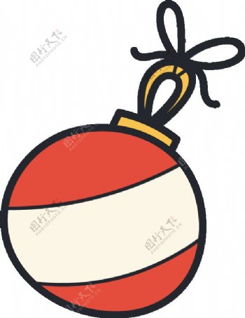 卡通圣诞彩球装饰挂件PNG