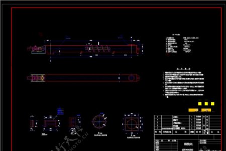 螺旋机总图CAD机械图纸