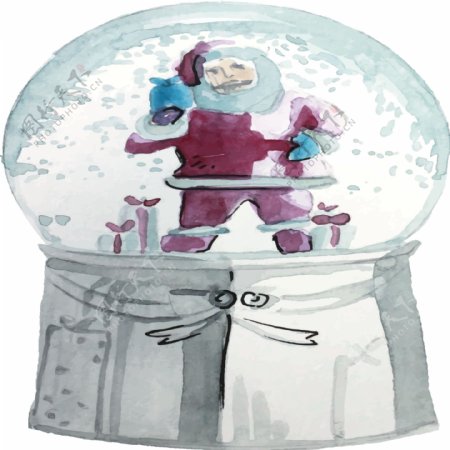 手绘圣诞节玻璃球透明素材卡通