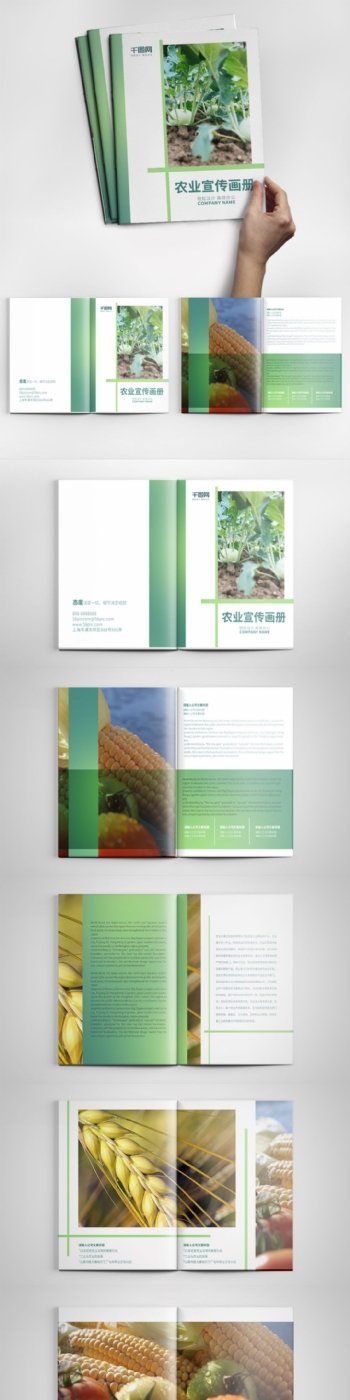 绿色清新农业宣传画册设计PSD模板