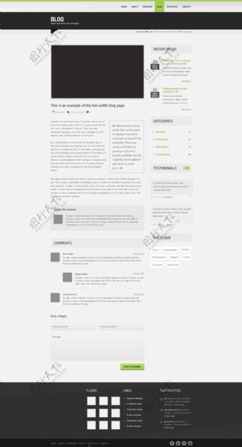 博客网页设计案例网页界面PSD模板