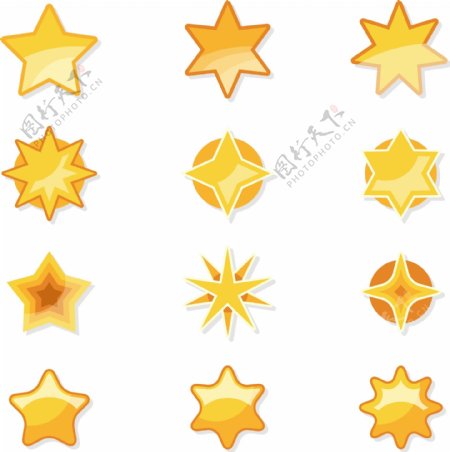 矢量金色五角星装饰元素
