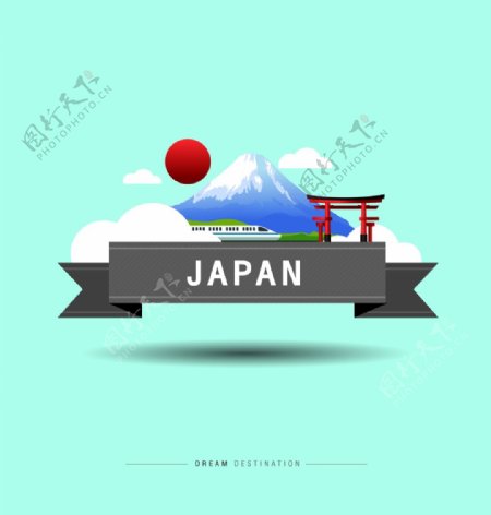 趣味日本旅行富士山插画