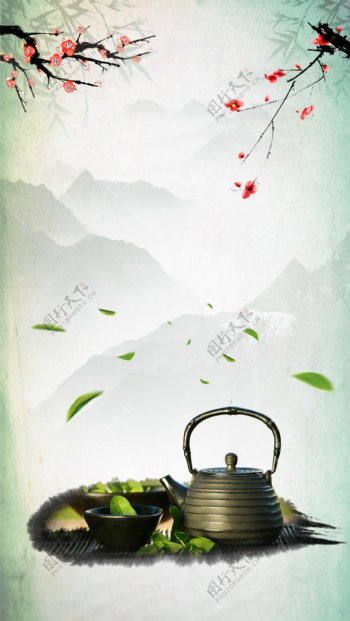 中国风茶叶文化背景设计模板