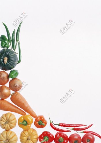 纯背景的艺术蔬菜